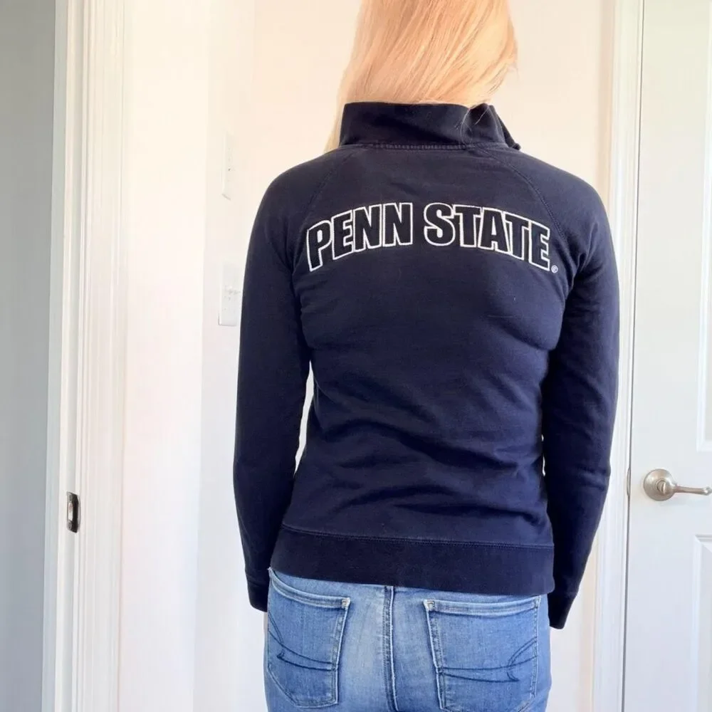 Penn State Quarter Zip Pullover Navy Blue Athletic Sweatshirt Women’s Small - Picture 2 of 8